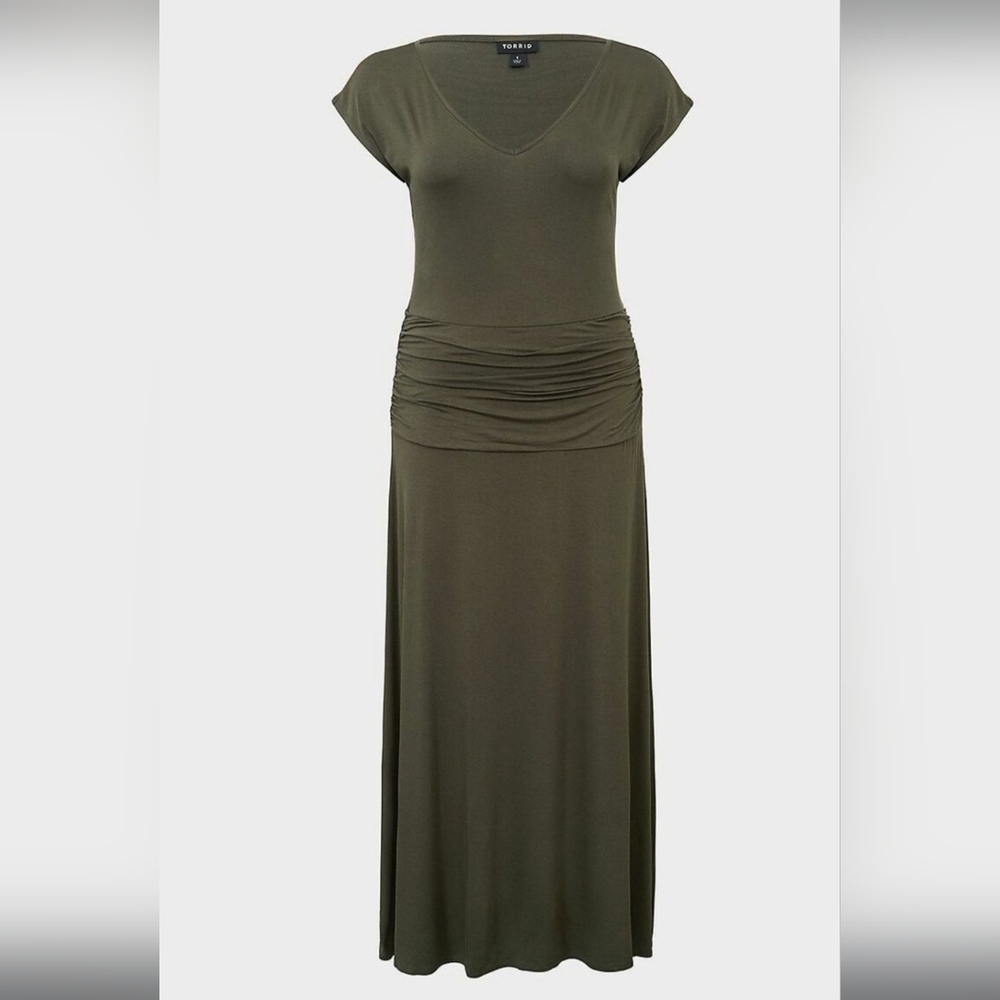Torrid Womens Dress Super Soft Knits Green Short Sleeve Plus Size 2X